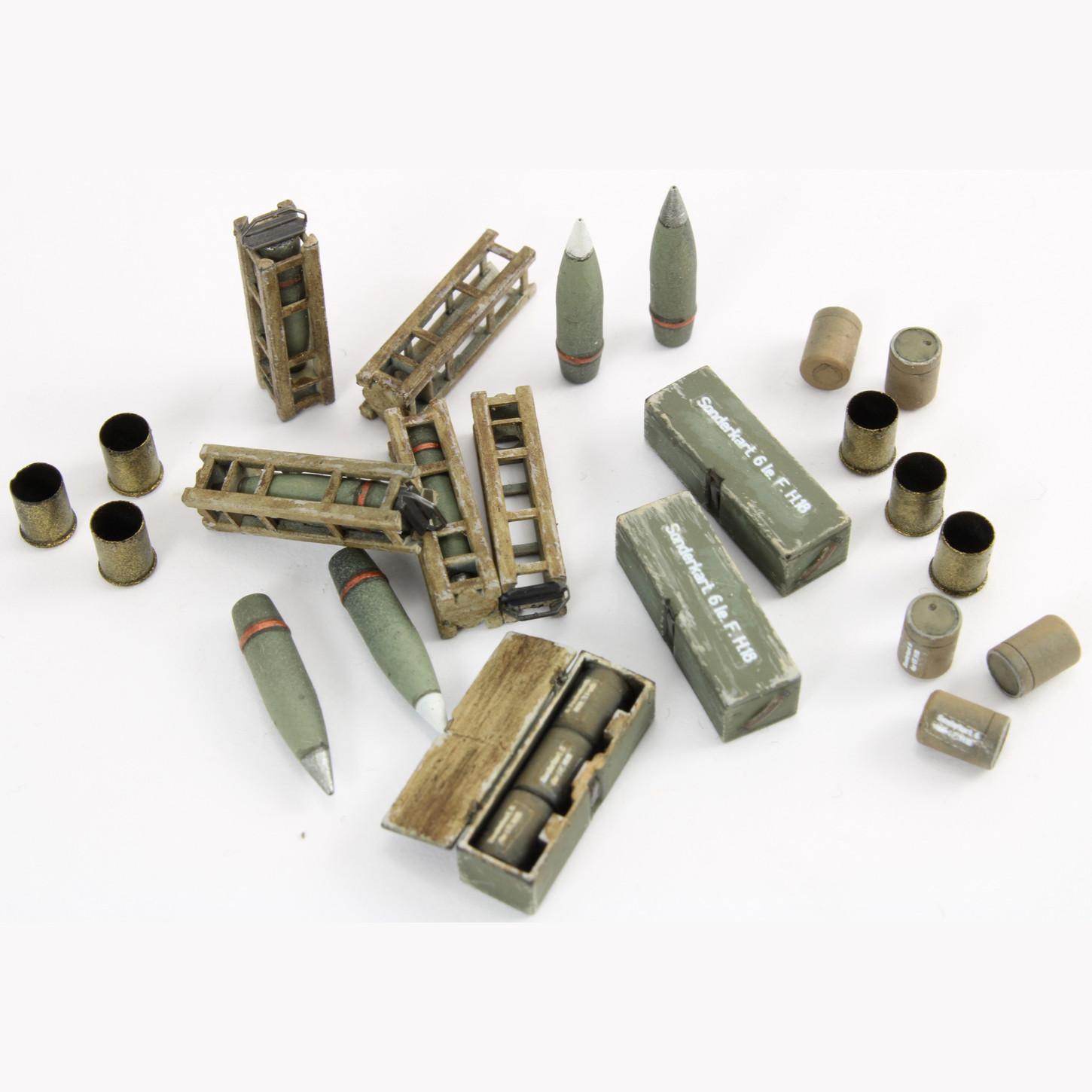 German 105 mm cases and shell