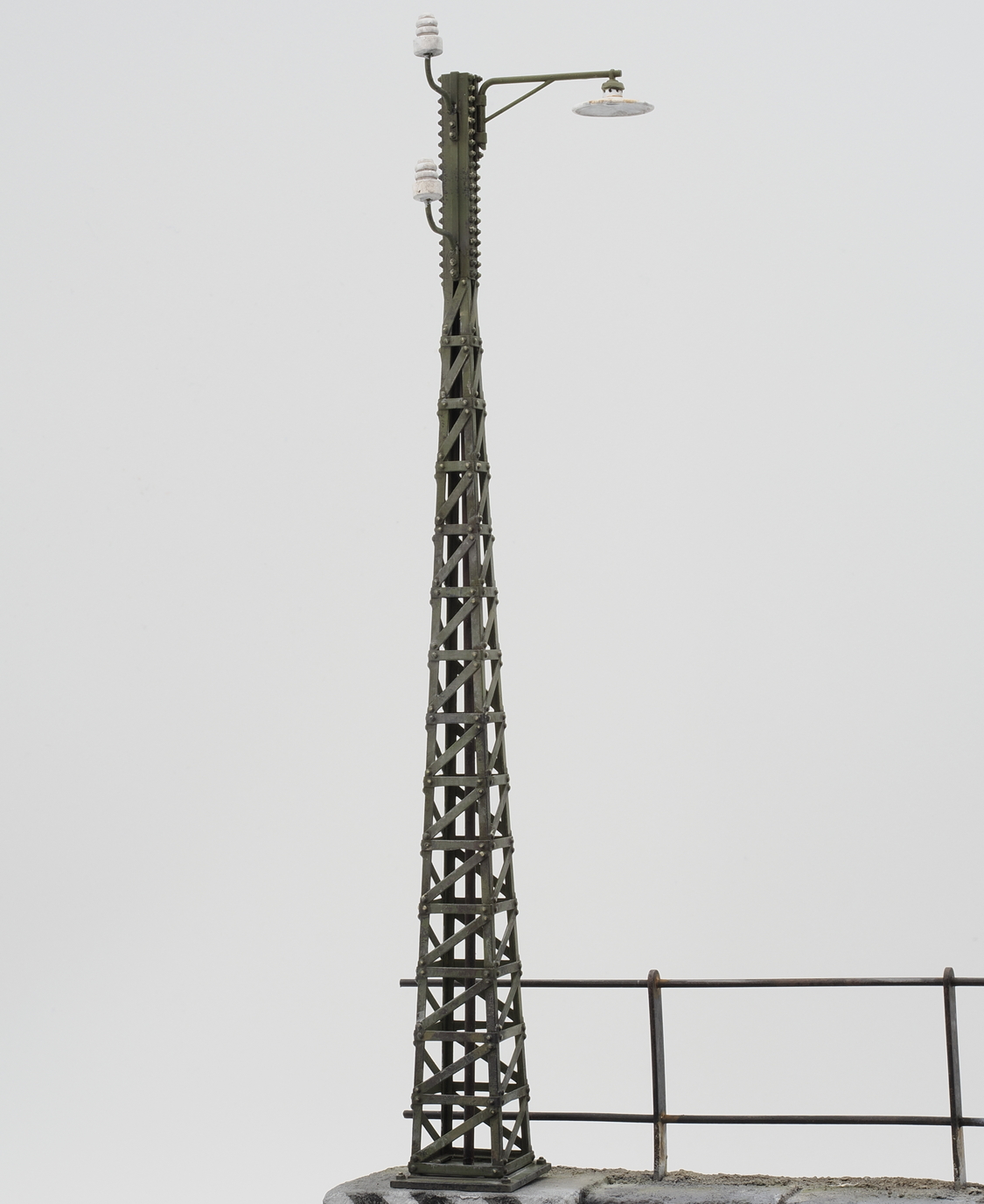 WW2 steel electrical pole with lamp