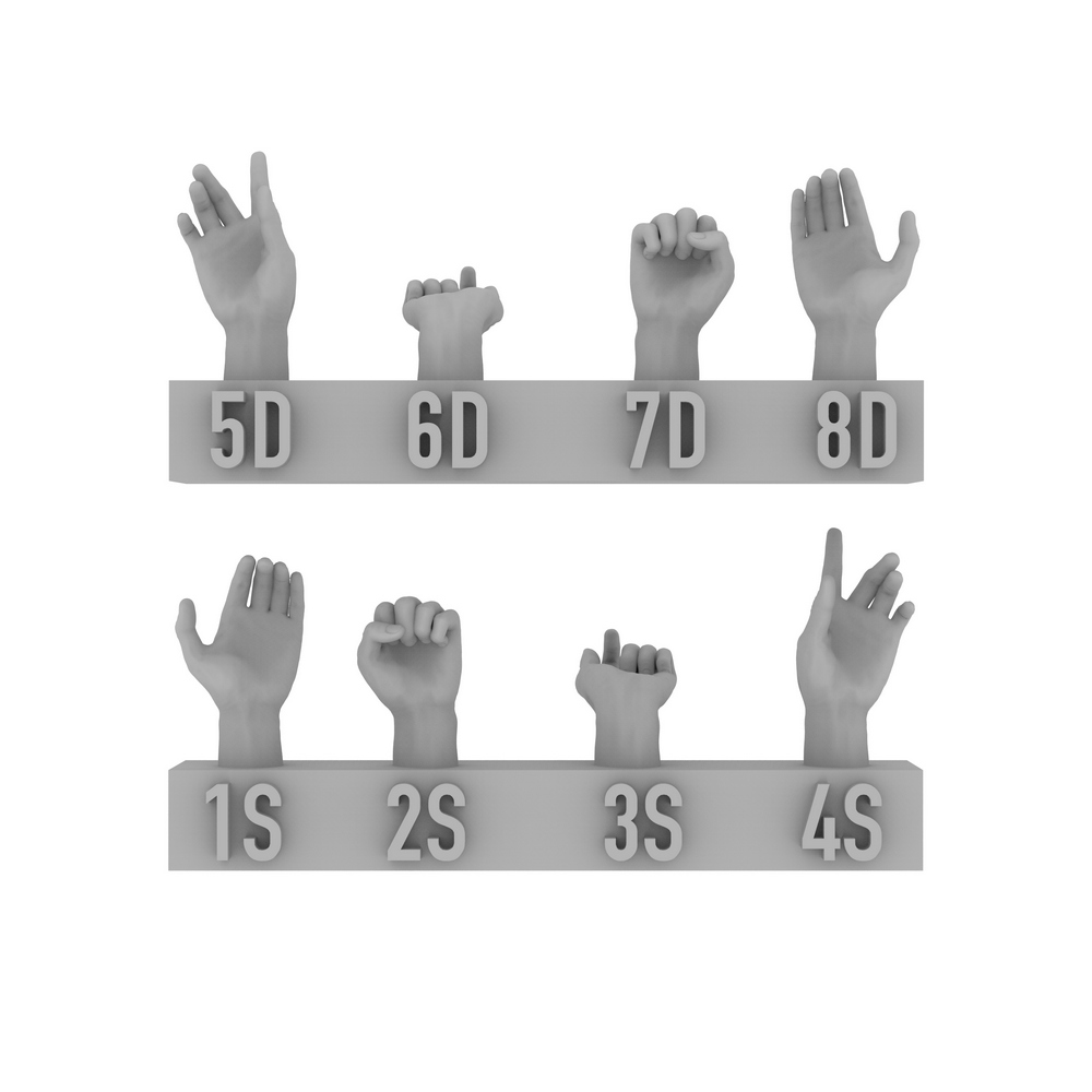hands 5 pair set 5